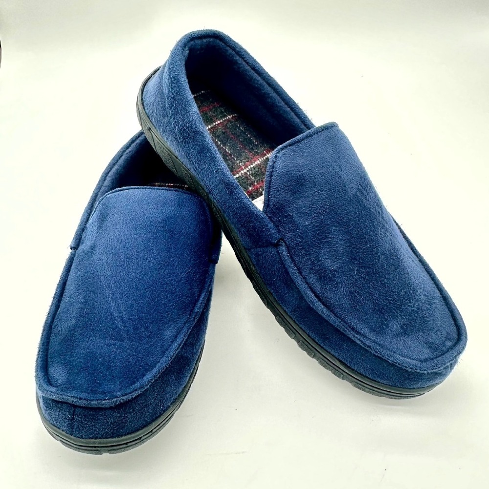 Totes Toasties Men's Memory Foam Loafer Slippers - Navy Blue (Size XL 11-12) NEW